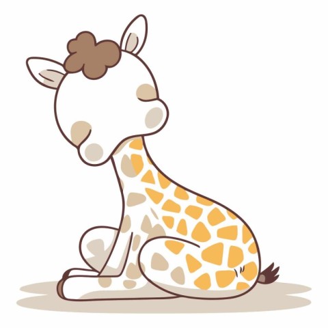 Cute giraffe isolated on white background. Cartoon style.
