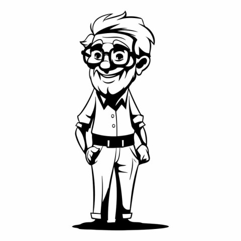 Elderly man with glasses for your design.