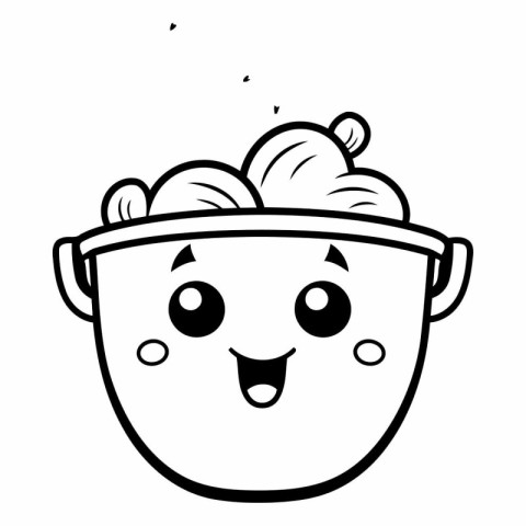 cute little boy head kawaii character icon vector illustration d