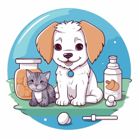 Cat and dog cartoon icon. Pet animal life nature and fauna theme