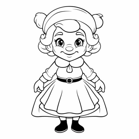 Coloring Page Outline Of Cute Little Elf Vector Illustration