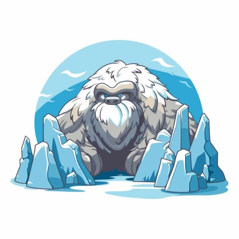 Gorilla head on icebergs for your design