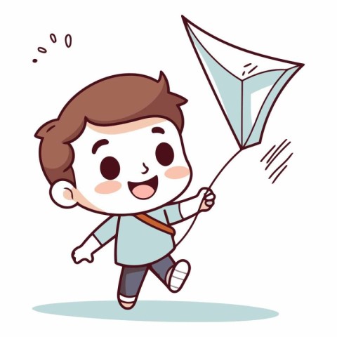 Boy playing with a kite of a boy playing with a kite.