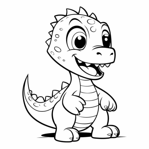 Cute Dinosaur Cartoon Mascot Character Illustration Isolated on