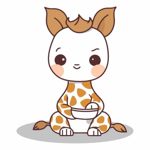 Cute baby giraffe character vector illustration design. Cartoon