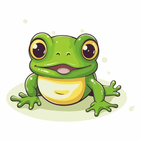 Cute cartoon frog isolated on a white background.