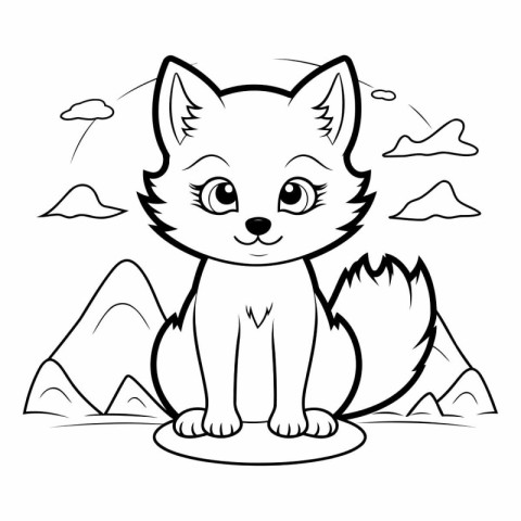 Coloring Page Outline of a Cute Fox Coloring Book