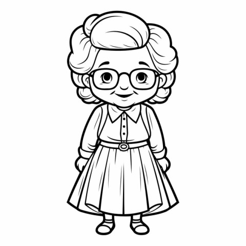 Coloring book for children: girl in glasses.