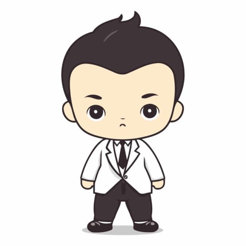 Cute Businessman Cartoon Mascot Character Vector Illustration.