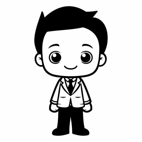 cute little boy with shirt and tie cartoon vector illustration g