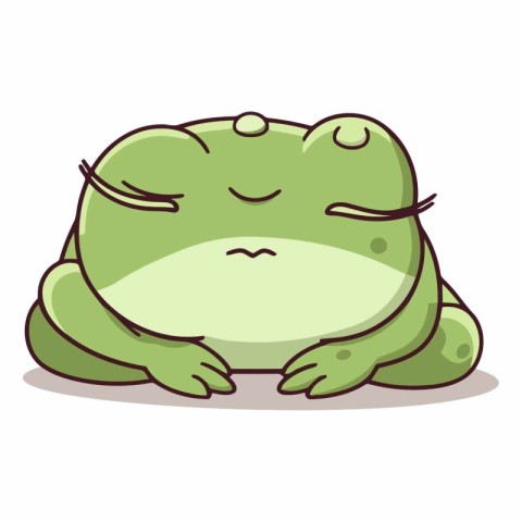 Cute cartoon frog isolated on a white background.