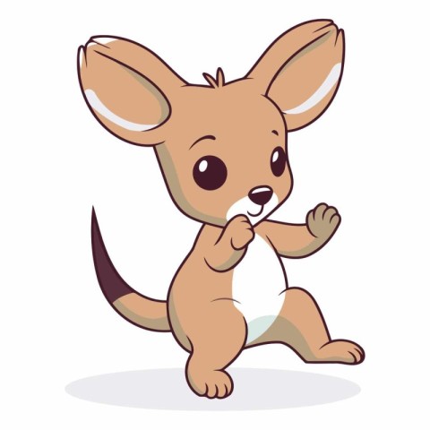 Kangaroo cartoon vector illustration. Cute kangaroo.