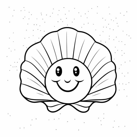 Cute cartoon seashell. Hand drawn vector illustration isolated o