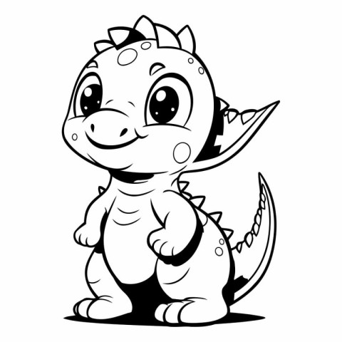 Cute Dinosaur Cartoon Mascot Character Illustration Isolated on