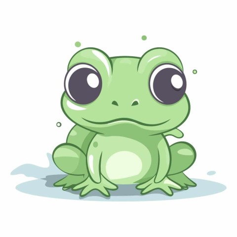 Cute cartoon frog isolated on a white background.