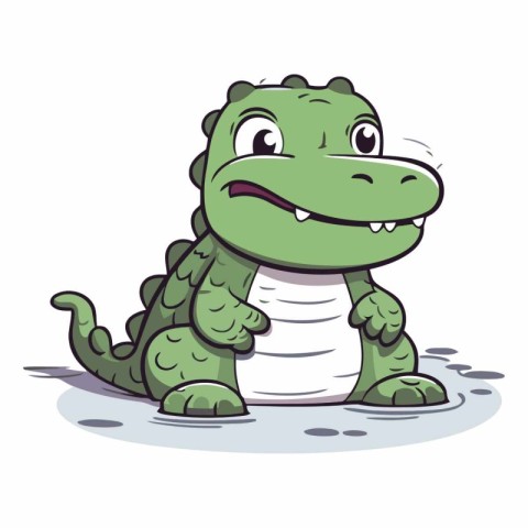 Cartoon crocodile isolated on a white background.