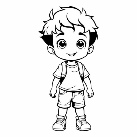 Cute little boy cartoon vector illustration graphic design vecto