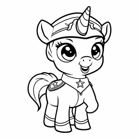 Coloring Page Outline Of Cute Cartoon Unicorn Coloring Book