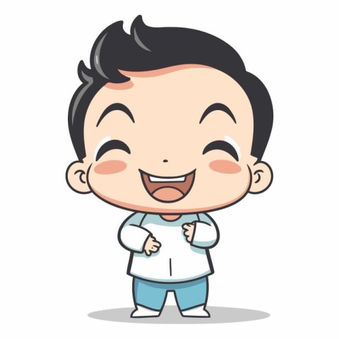 Cute Boy Smiling - Cartoon Vector IllustrationÃ¯Â»Â¿