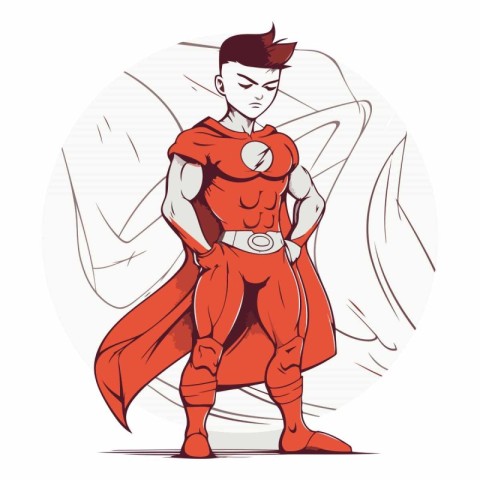 Superhero cartoon character of a superhero on white background.