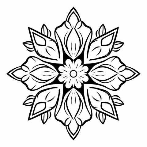 Mandala. Ethnic decorative element. Hand drawn backdrop. Islam.