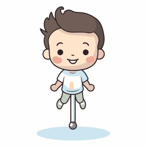 Cute boy running cartoon character vector illustration design.&#