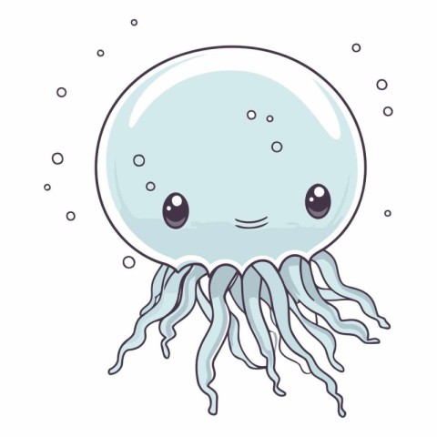 cute jellyfish kawaii cartoon vector illustration graphic design