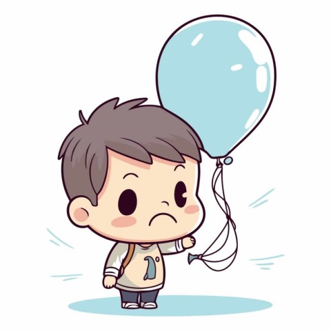 Boy with balloon. eps10. no transparency