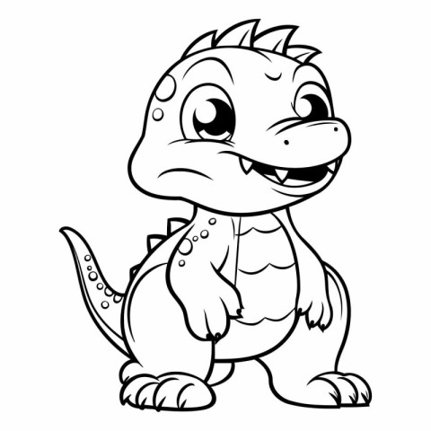 Cute Dinosaur Cartoon Mascot Character Illustration Isolated on