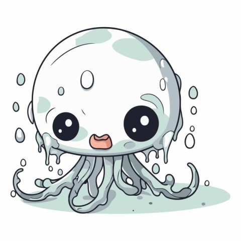 Illustration of a cute cartoon octopus on a white background.