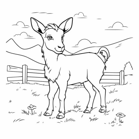 Goat on the farm. sketch for your design