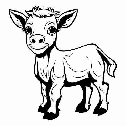 Vector image of a cow on a white background. Vector image.