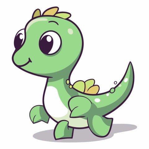 Cute cartoon dinosaur isolated on a white background.