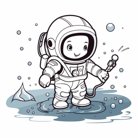 Astronaut in a puddle of water.