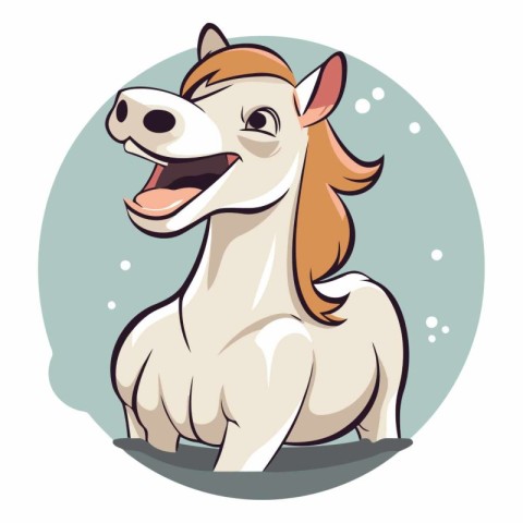 Cute cartoon horse isolated on a white background.