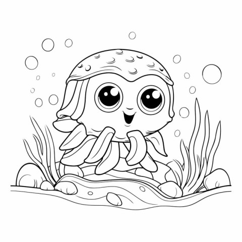 cute octopus in the sea.