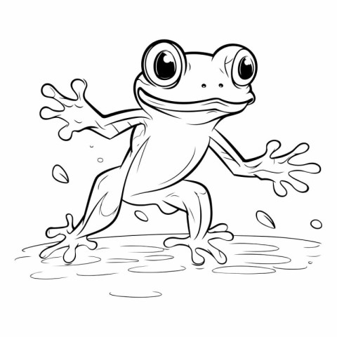 Frog - Coloring book for kids. Cartoon vector illustration.