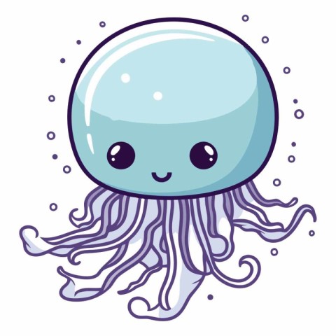 cute jellyfish kawaii cartoon icon vector illustration graphic d