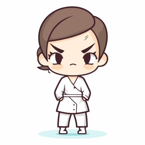 Karate Girl - Cute Cartoon Vector IllustrationÃ¯Â»Â¿