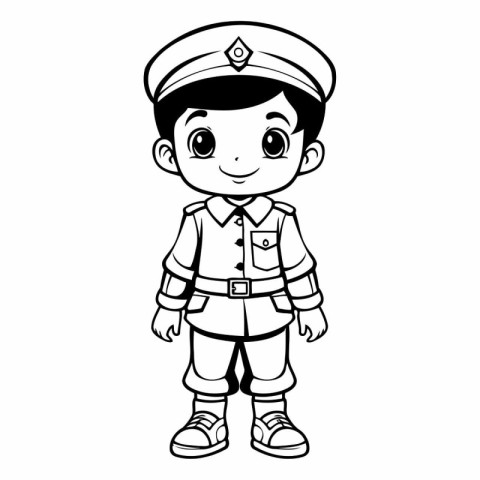 Coloring book for children: Boy in military uniform