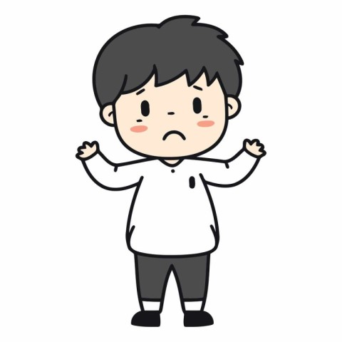 Boy cartoon vector illustration on white background. Cute boy ca