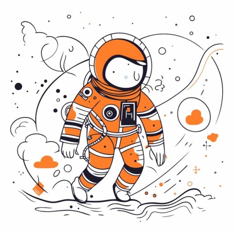 Astronaut in outer space for your design.