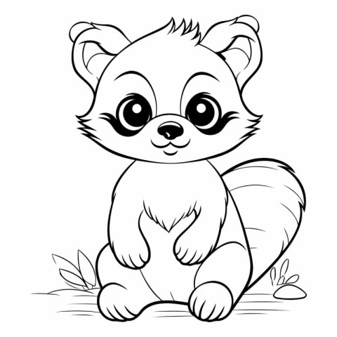 Cute cartoon chipmunk for coloring book.