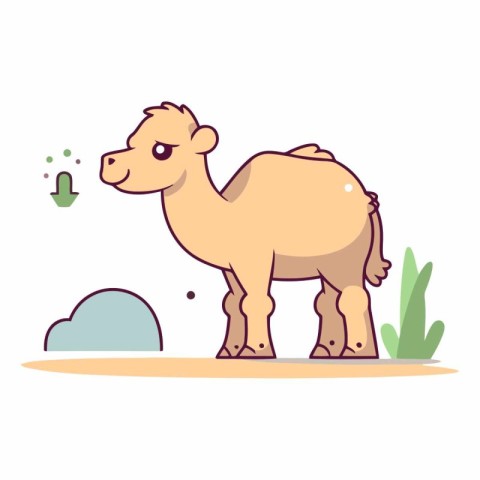 Cute camel in flat style for your design.