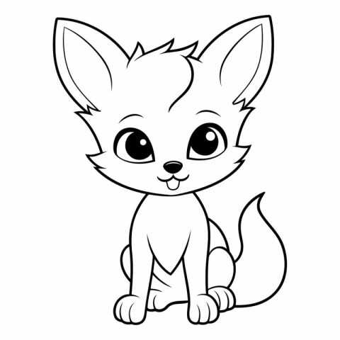 Cute Cartoon Fox - Coloring book for kids