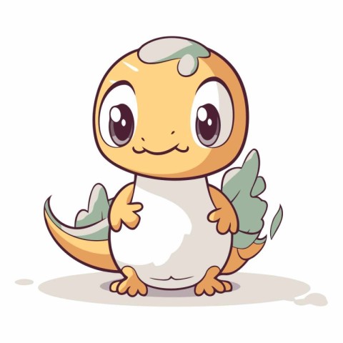 cute little dinosaur on a white background. eps