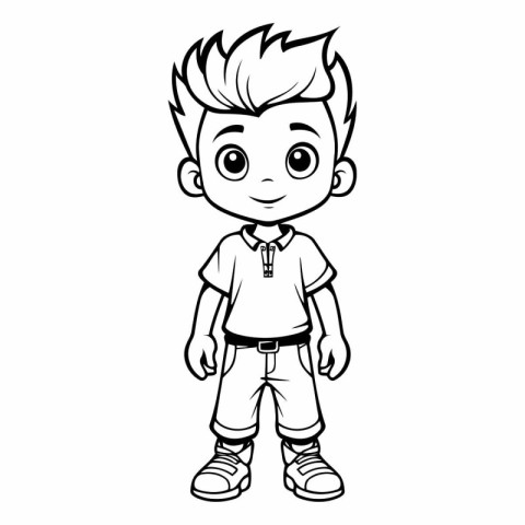 cute little boy cartoon vector illustration graphic design in bl