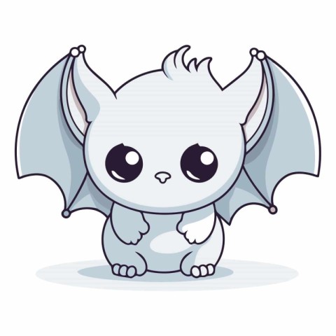 cute little dragon with wings kawaii character vector illustrati