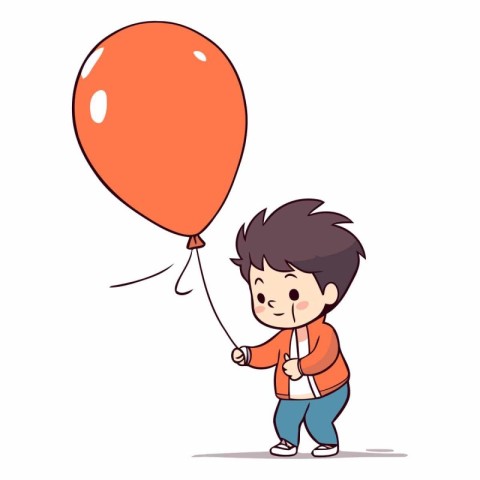 Boy holding a balloon of a child holding a balloon.