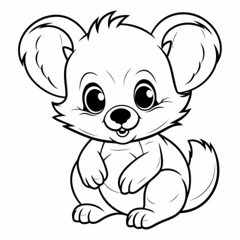 Cute baby mouse - Coloring book for children